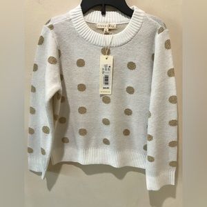 copper key girls sweater/white/gold/size 6X/nwt